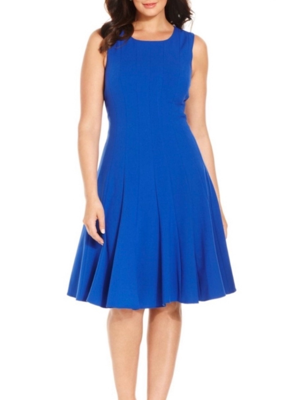 Calvin Klein Sleeveless A-Line Dress in Electric Blue